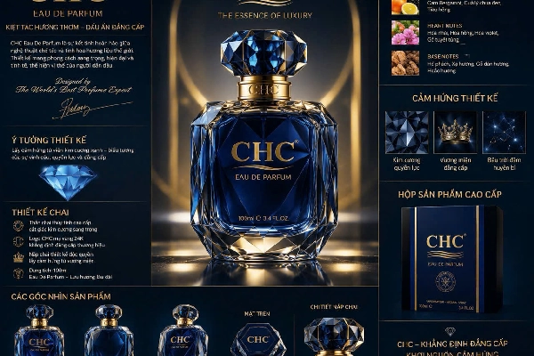 Nước Hoa CHC Eau De Parfum hương thơm sang trọng, lưu hương bền lâu, thiết kế đẳng cấp, tôn vinh phong cách và dấu ấn riêng của người thành công.