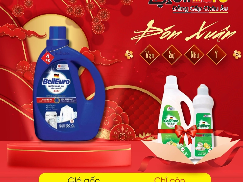 Nước Giặt Cao Cấp Bell Euro Hương Nước Hoa Châu Âu 4KG Xanh