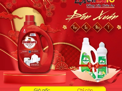 Nước Giặt Xả Cao Cấp Công Nghệ Sinh Học Bell Euro Đỏ Hương Hạnh Phúc 4KG